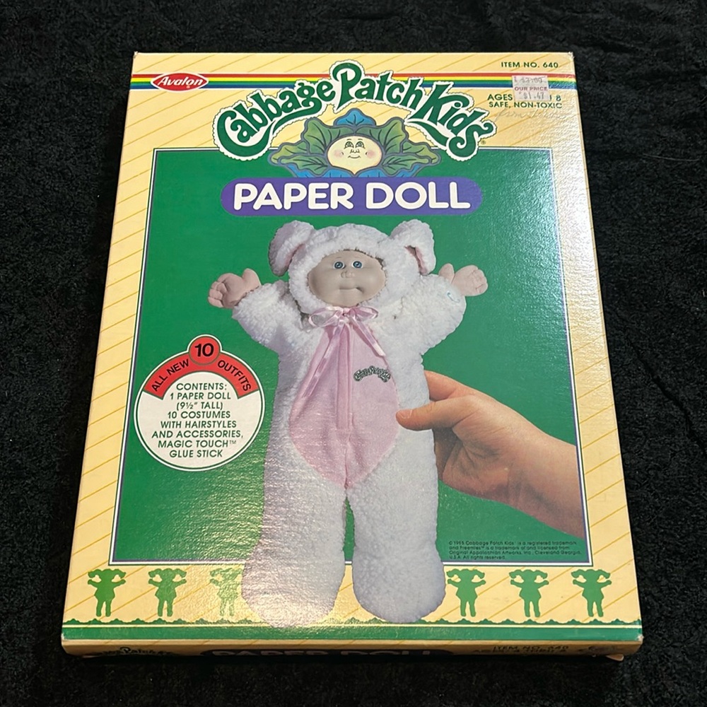 Cabbage Patch Kids Paper Doll Vintage